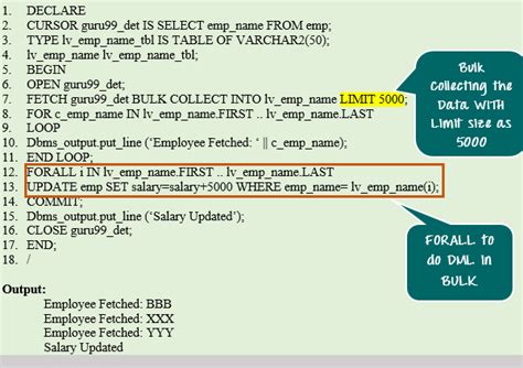Oracle bulk collect.  o If you cannot do it in PL/SQL, try a Java The select statement retu...