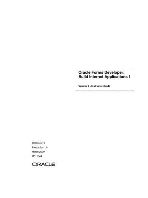 Oracle forms developer build internet applications volume 3 instructor guide. - 2003 chevy trailblazer owners manual online.