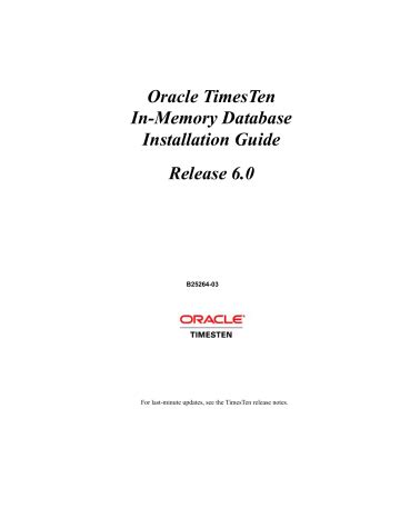Oracle timesten in memory database installation guide. - Los mundos de alfredo bryce echenique.