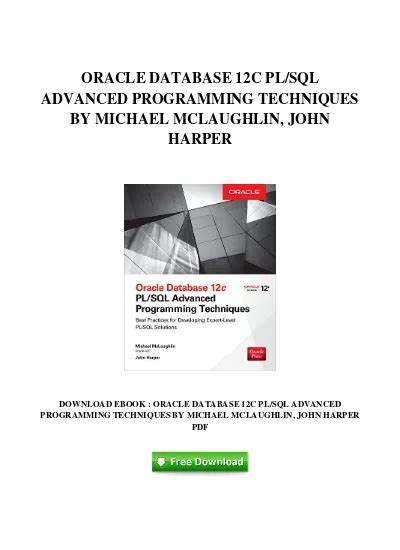 Download Oracle Database 12C Plsql Advanced Programming Techniques By Michael Mclaughlin