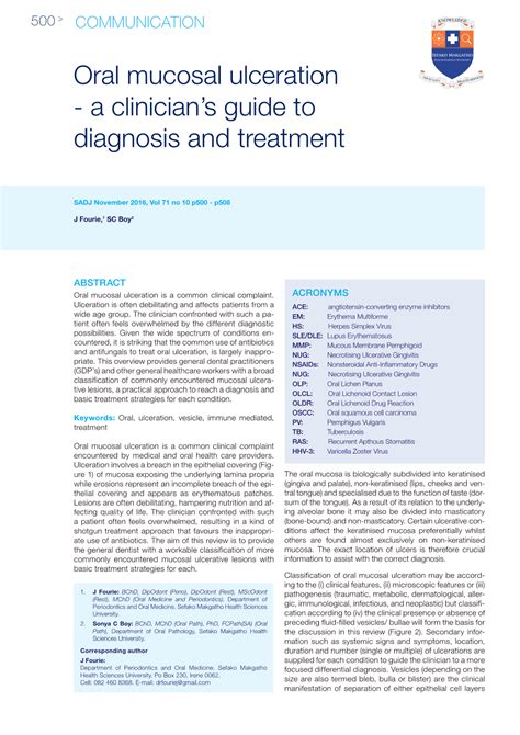 Oral Ulceration Clinician