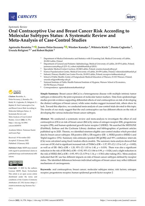 Oral contraceptive breast cancer.  G.  In this article, we summarize sele...