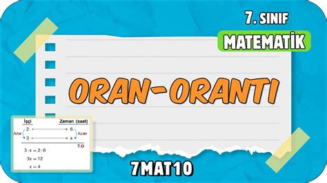 Oran ve Orantı 7MAT10 #2025 YouTube.