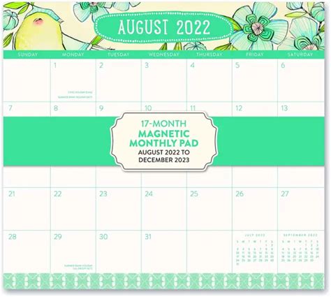 Orange Circle Magnetic Calendar 2022