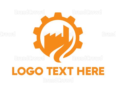 Orange Cogwheel Factory Logo BrandCrowd Logo Maker