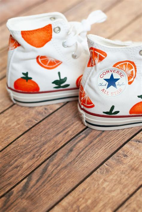 Orange Converse - Etsy