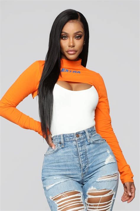 Orange Long Sleeve Crop Top - Etsy