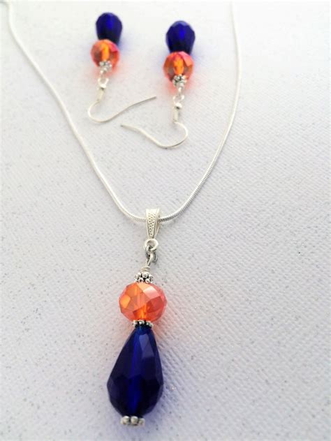 Orange Navy Necklace - Etsy