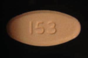 Orange oval pill 153. This orange elliptical / oval pill with imprint Logo (Actavis) 156 on it has been identified as: Buprenorphine 2 mg (base). This medicine is known as buprenorphine. It is available as a prescription only medicine and is commonly used for Chronic Pain, Opioid Use Disorder, Opiate Dependence - Induction, Opiate Dependence - Maintenance, Pain. 1 / 2. 