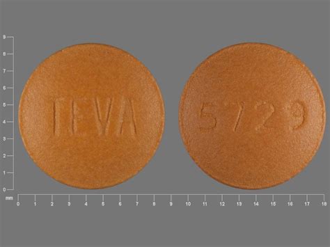 Orange pill teva 5729 - Enter the imprint code that appears on the pill. Example: L484; Select the the pill color (optional). Select the shape (optional). Alternatively, search by drug name or NDC code using the fields above. Tip: Search for the imprint first, then refine by color and/or shape if you have too many results.