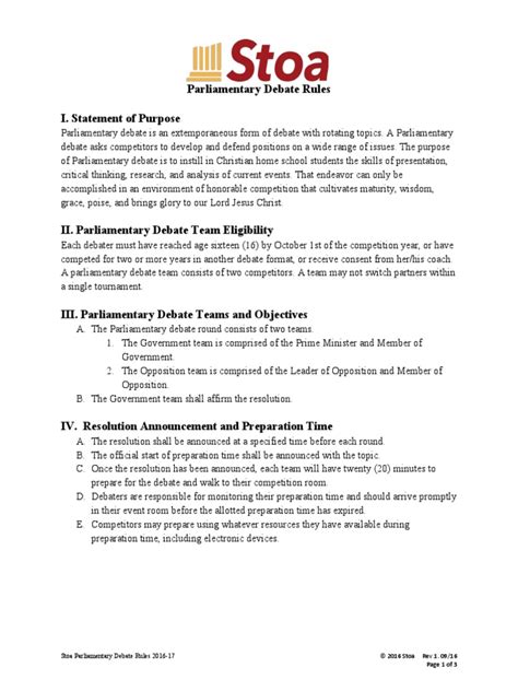 Oratory Analysis Rules - StoaUSA