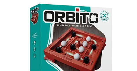 Orbito game. Orbito is a fun, fast-paced strategy game for two players! Line up 4 marbles of your color horizontally, vertically or diagonally on the moving game board! This game reinforces planning and strategic thinking. Offered from 60€ Orbito is a funny, fast strategy game and guide for two players! 