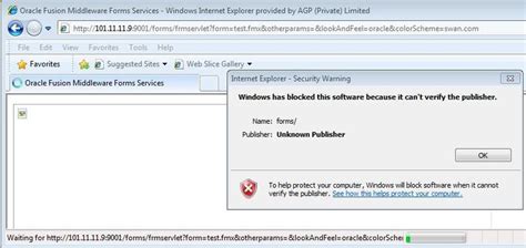 Orcale Fusion Form not opening in Explorer Windows Forum