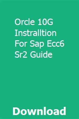 Orcle 10g instralltion for sap ecc6 sr2 guide. - Calcolo vettoriale marsden 6a edizione soluzioni.