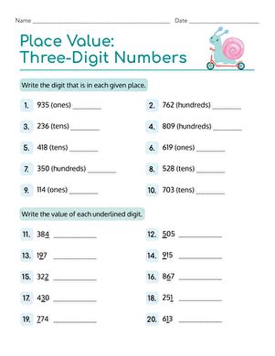 Order 3digit numbers Number and Place Value by