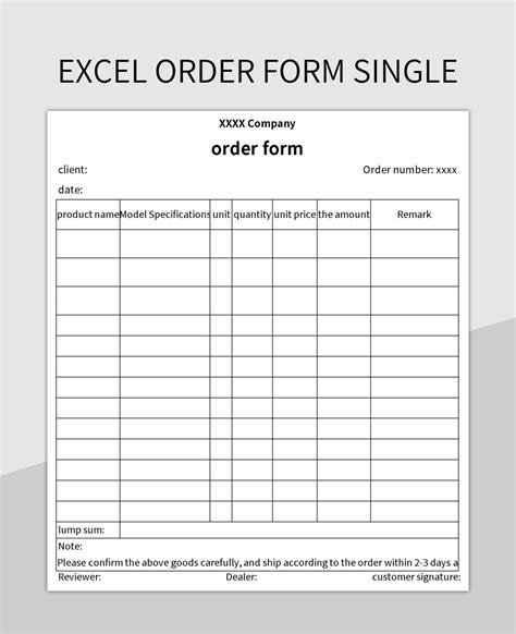 Order Form Template Excel Order Form Template Order Form Template Riset