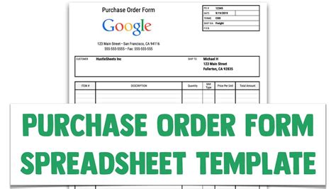 Order Form Template for Google Sheets and Excel YouTube