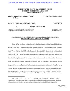 Order Granting Motion For Default Judgment 20202021 Fill and Sign