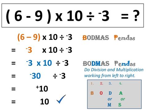 Order Of Operations For Integers