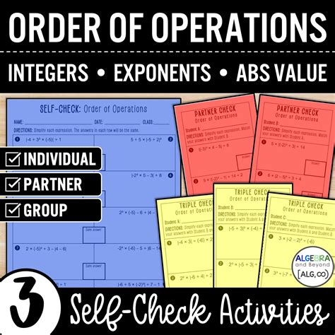 Order Of Operations With Absolute Value Worksheet Order of Operation