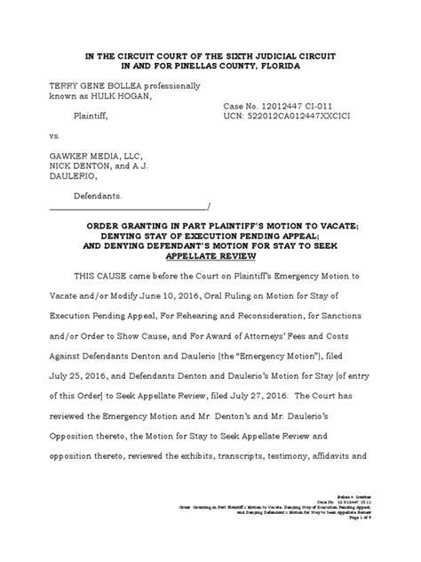Order Re Emergency Motion To Vacate AndOr Modify June 10 PDF