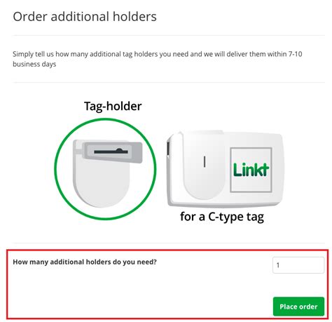 Order a tag holder - Linkt