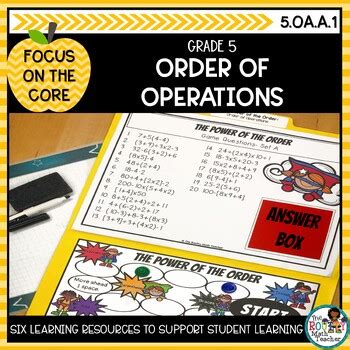 Order of Operations Game Math Center Activities and Math Printables