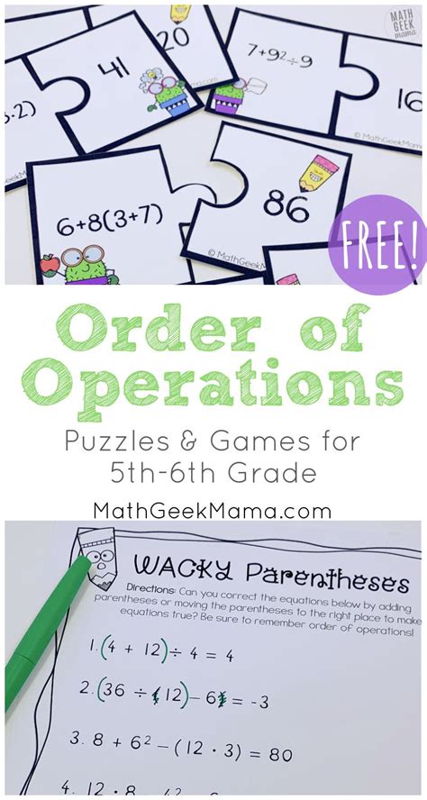 Order of Operations Games Math Geek Mama