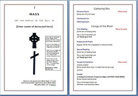 Order of funeral mass template.  Template-Order of Funeral Service with Requiem Mass *readin...