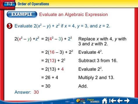 Order of operations in algebraic equations