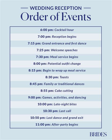 Order of wedding reception.  Prices As Low As 72&cent; Per Card & Match Your Color & Style F...