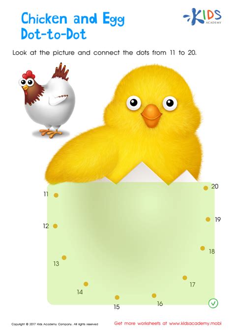 Ordering 11–20: Chicken & Egg Dot–to–dot Worksheet