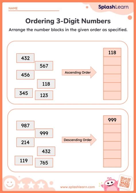 Ordering 3Digit Numbers Worksheet Practice and Mastery