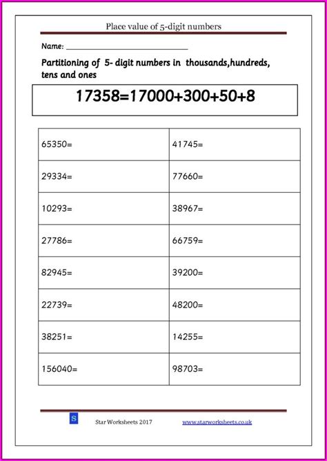Ordering 7 Digit Numbers Worksheets Worksheet Resume Examples