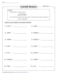 Ordering Numbers In Scientific Notation Worksheet Worksheet Resume