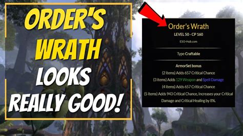 Order's Wrath Set - ESO Blessed Fighting Finesse (only while slotted) Focused Mending (only while slotted) Precision Quick Recovery Untamed Aggression (only while slotted). 