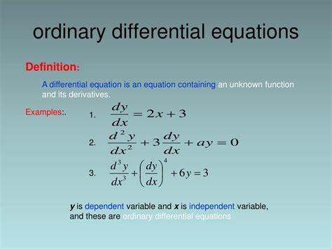 Ordinary differential equations examples and solutions.  (^ )^ Are differential equations.  ...