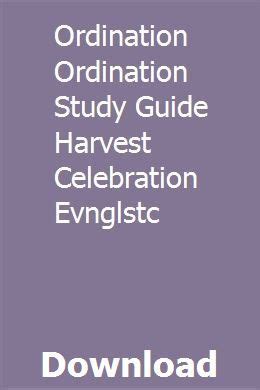 Ordination study guide harvest celebration evnglstc. - Instruction manual for jcb power washer.