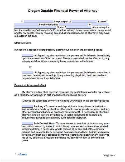 Oregon - Washington County Durable Power of Attorney Forms