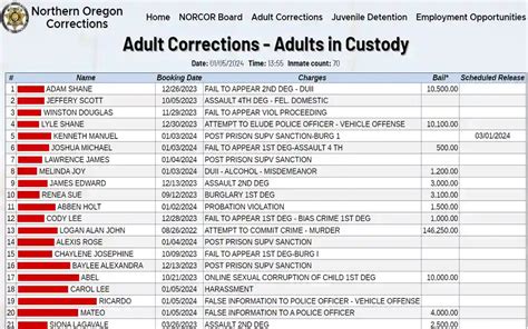 Oregon jail roster. .  Information about the Oregon Department of Correction...
