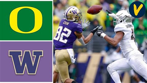 Oregon vs. washington. The Oregon–Washington football rivalry, also known by fans as the Border War or the Cascade Clash, is an American college football rivalry between the Oregon Ducks and Washington Huskies of the Pac-12 Conference.The respective campuses in Eugene and Seattle are 285 miles (460 km) apart, via Interstate 5.It is often regarded by fans as the … 