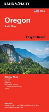 Full Download Oregon Easy To Read Map By Rand Mcnally And Company