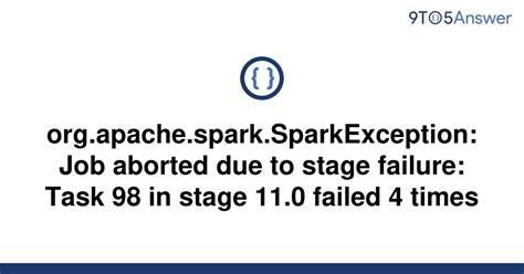 Org.apache.spark.sparkexception job aborted due to stage failure. Caused by: org.apache.spark.SparkException: Job aborted due to stage failure: Task 6 in stage 16.0 failed 4 times, most recent failure: Lost task 6.3 in stage 16.0 (TID 478, idc-sql-dms-13, executor 40): ExecutorLostFailure (executor 40 exited caused by one of the running tasks) Reason: Container killed by YARN for exceeding memory limits. 11.8 ... 