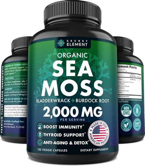 Organic Irish Sea Moss Capsules - Irish Sea Moss with Burdock …