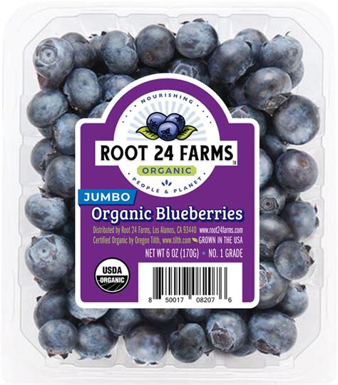 Organic blueberries. 