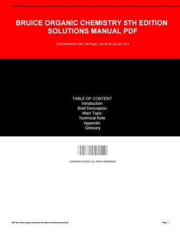 Organic chemistry bruice solutions manual 5th. - Fundamental financial accounting concepts solution manual 2.