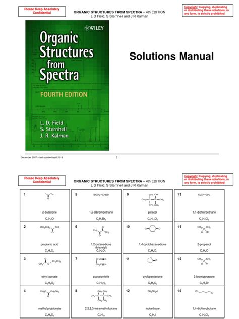 Organic structures from spectra 4th edition solution manual. - Communiquer avec les personnes acircgeacutees guide pratique.