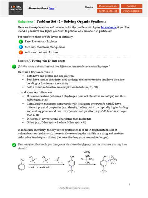 Organic synthesis problems pdf.  In these practice problems, we will go over multistep o...