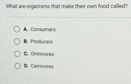 Organisms that make their own food are called - BYJU