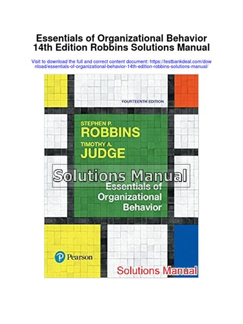 Organizational behavior 14th edition solution manual. - Libro en murcia en el siglo xviii.